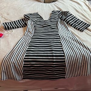 Lane Bryant black and white striped dress